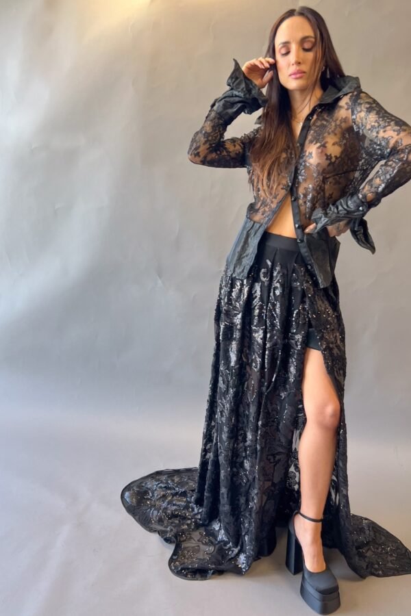 BLUSA Y POLLERA LENTEJUELAS